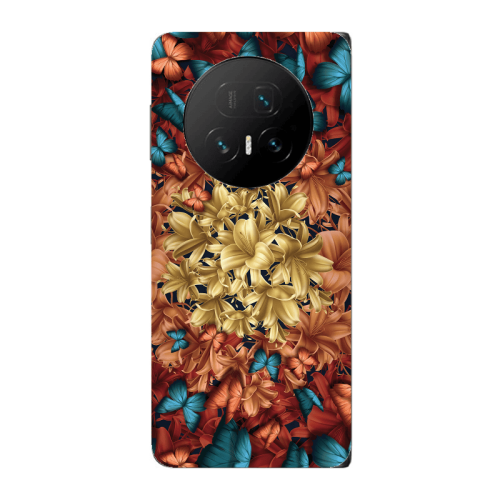 Honor Magic V5 Blue butterflies Transparent Silicone TPU Θήκη